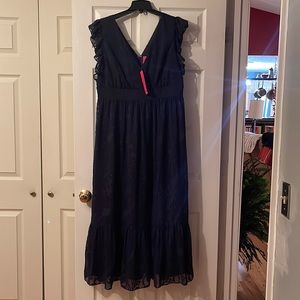 NWT Lilly Pulitzer Party Maxi Dress size 16 Navy Blue